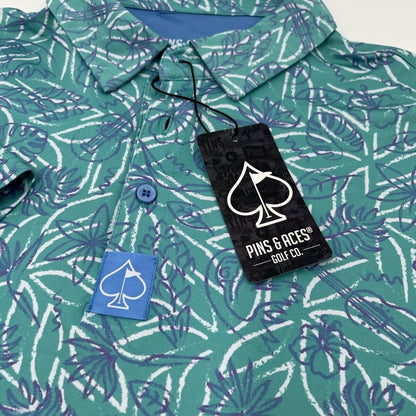 $70 Pins & Aces Men’s PM Magvil Performance Stretch Polo-Munsell-Large -New