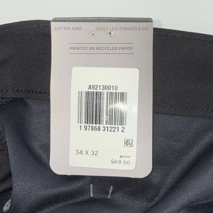 $70 Levi's Men's 511 Slim Tech Pants Stretch A92130010- Black- 34W 32L - New Tag