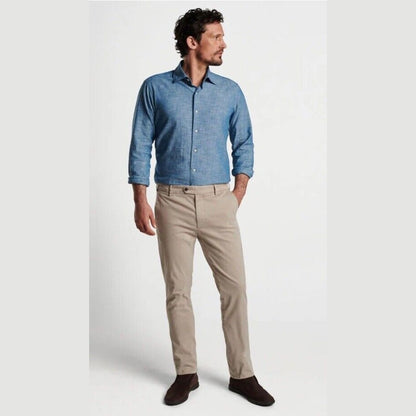$198 PETER MILLAR Collection Men’s Concorde Garment Dyed Trouser-Khaki-32W 36L