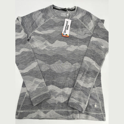 $110 Smartwool Women’s 250 Merino Wool Base Layer Crew Top-Gray Print-XSmall-New