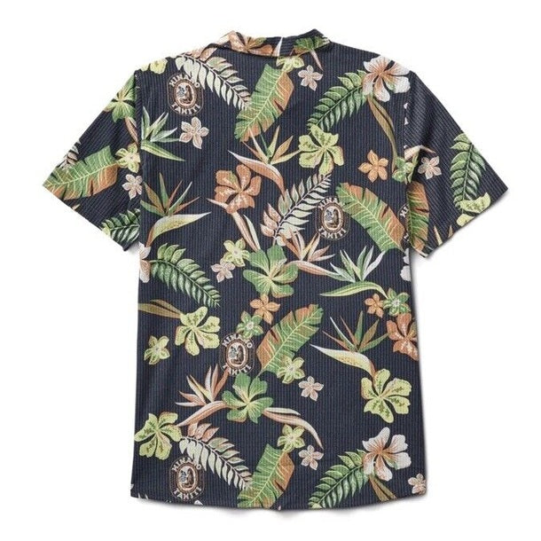 $89 Roark Men’s Hinano Bless Up Button S/S Shirt-Dark Navy (Black)-Small-New Tag