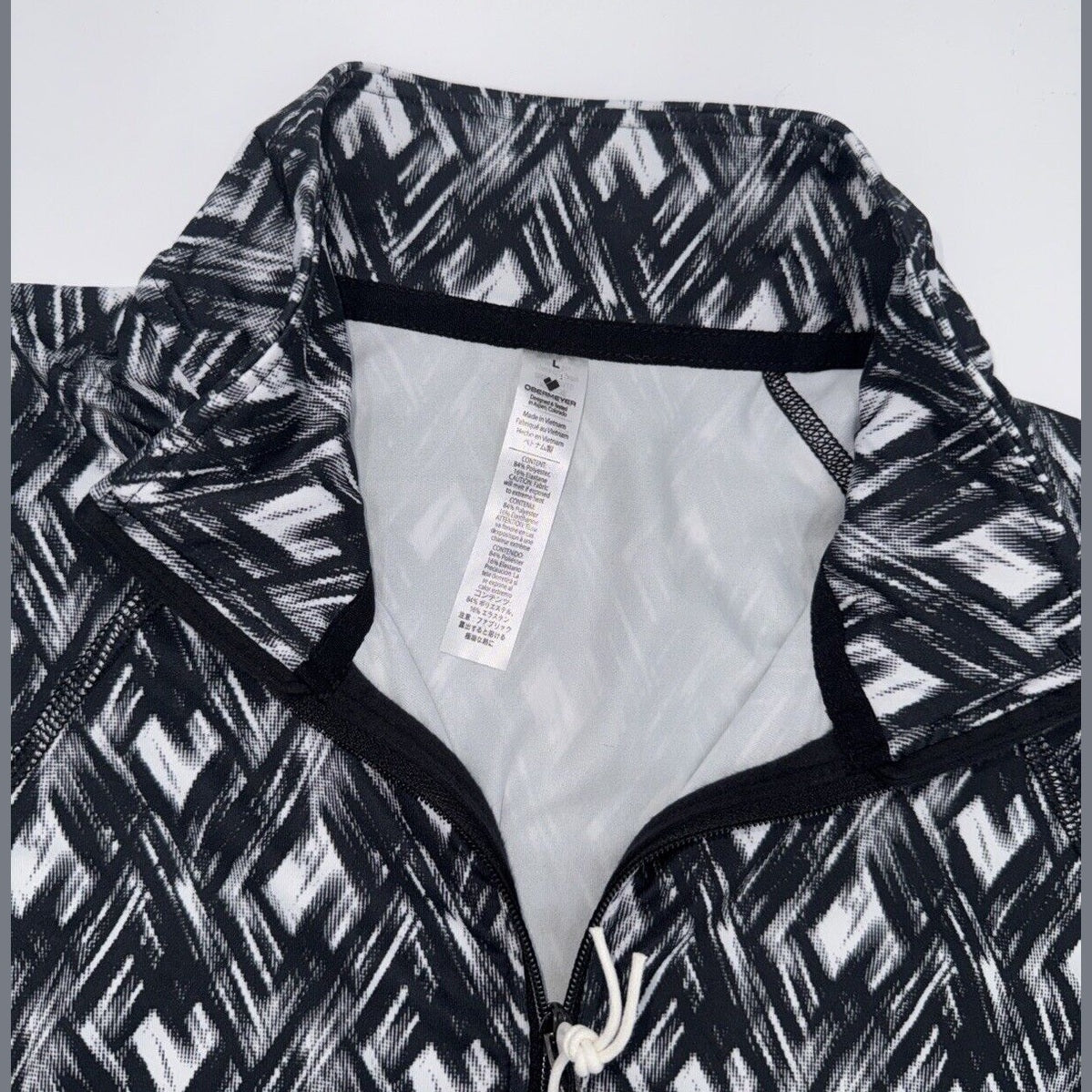 $95 Obermeyer Women’s Geo Discover 1/4 Zip Baselayer Top- White Multi-Large-New