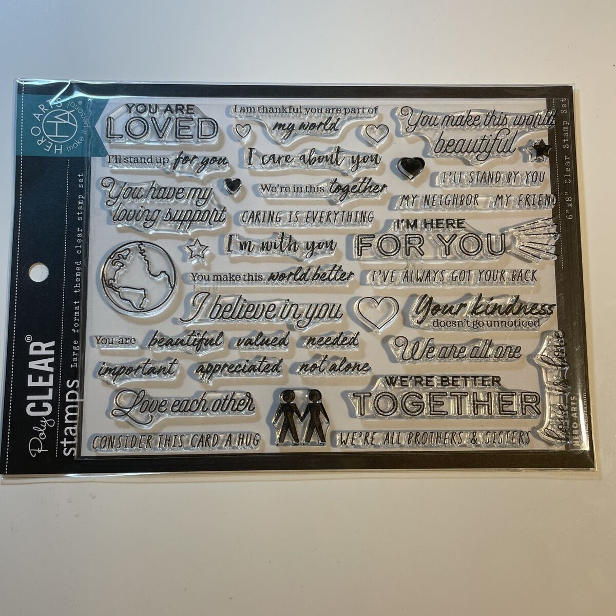 Hero Arts CM171 Poly Clear Stamps 6" x 8" set - Best Price-  You Are Loved