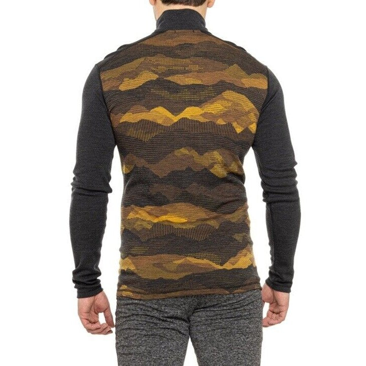 $120 SMARTWOOL Men’s Thermal Merino Base Layer 1/4 Zip -Charcoal Scape -Small