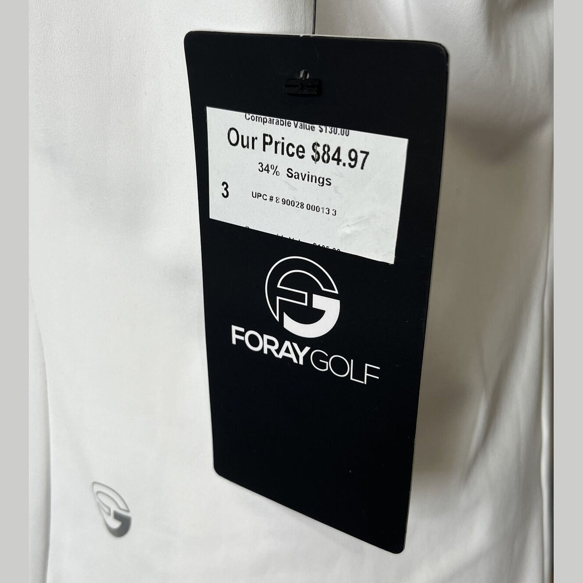 Foray Golf Women’s Zip front sleeveless Polo Shirt-White- Large -NEW Tag $130