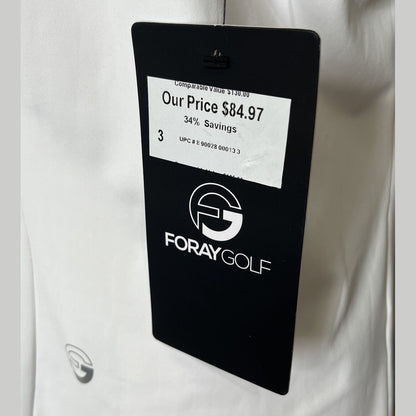 Foray Golf Women’s Zip front sleeveless Polo Shirt-White- Large -NEW Tag $130