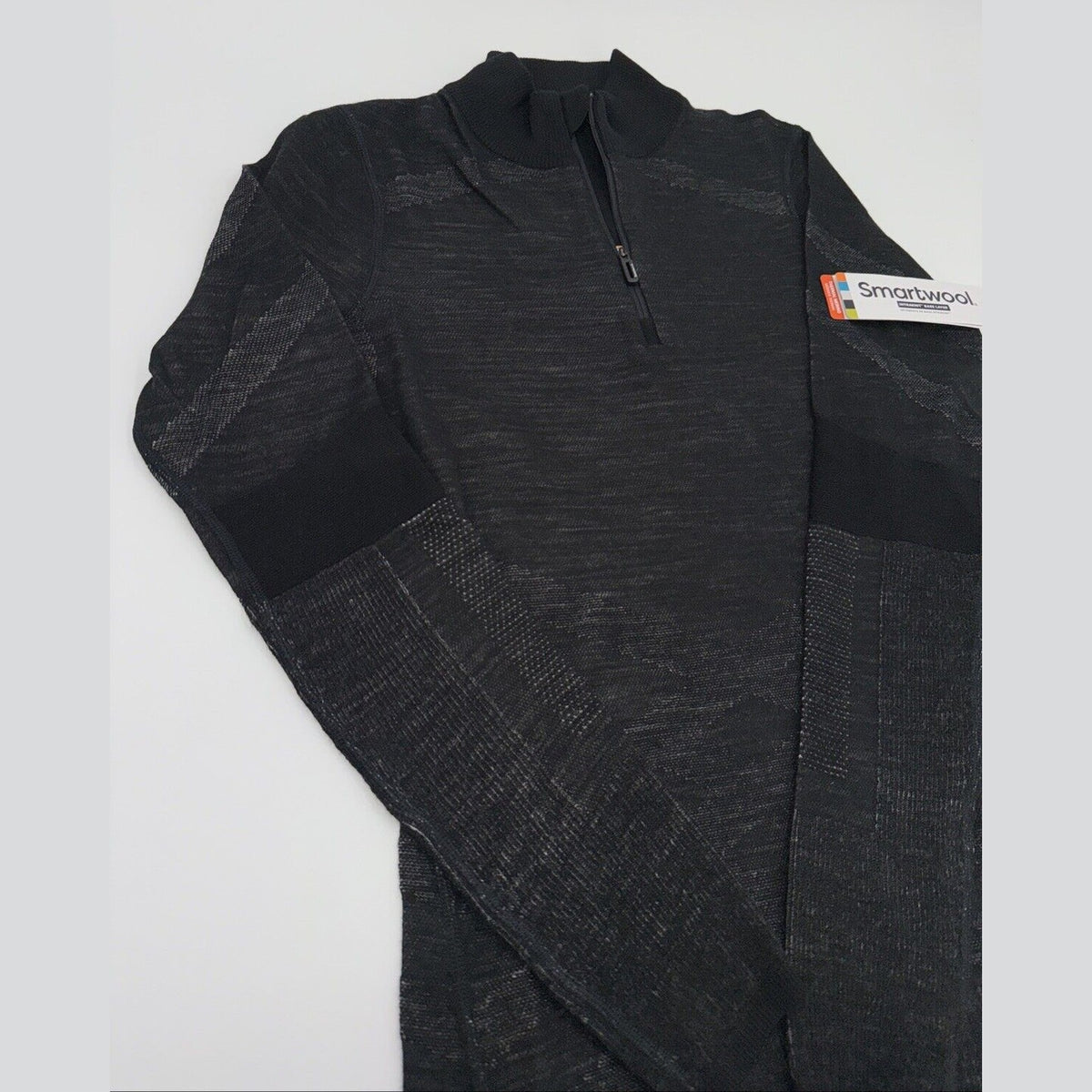 $140 Smartwool Women’s Intraknit Thermal Merino Base Layer 1/4 Zip-Black-Medium