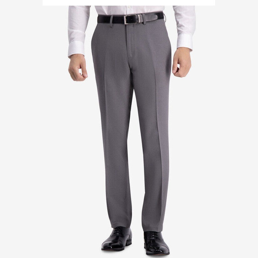 Kenneth Cole Reaction Pants Modern Fit Micro Check- Medium Gray- 30W X 32L- New
