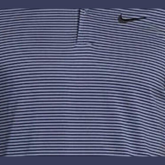 Nike Men’s Dri-Fit Polo Core Striped Golf Tennis Shirt- Grey Navy -Medium-New$55