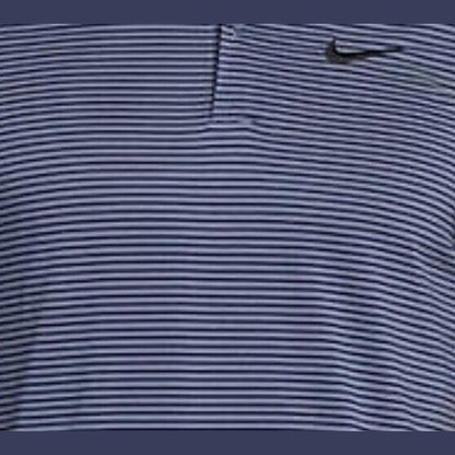 Nike Men’s Dri-Fit Polo Core Striped Golf Tennis Shirt- Grey Navy -Medium-New$55