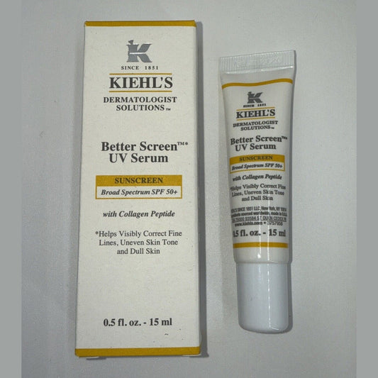 Kiehls Better Screen UV Serum Facial Sunscreen SPF 50+ Travel Size 0.5oz NEW