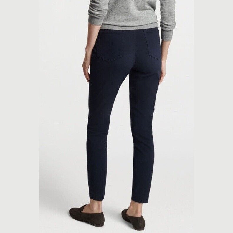 $150 Peter Millar Women's Karlie Stretch Sateen High Rise Pant-Navy-Size: 4 -NEW