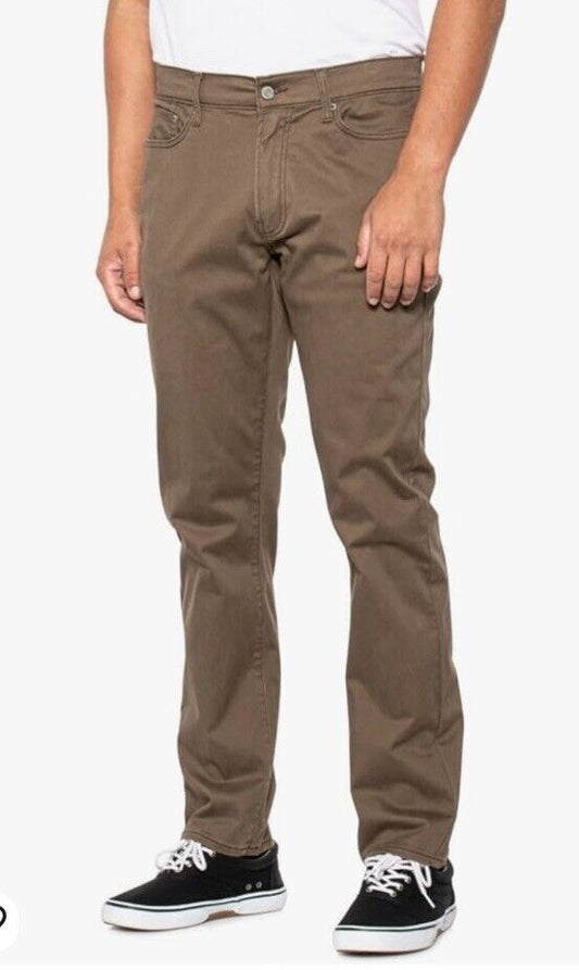 $99 Lucky Brand Men’s 410 Athletic Straight Five Pocket Pants-Bark-30W 30L- New