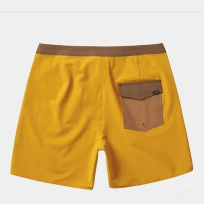 $68 Roark Men’s Chiller 17” Mixtape Boardshorts Trunks-Gold Yellow -30W- New Tag
