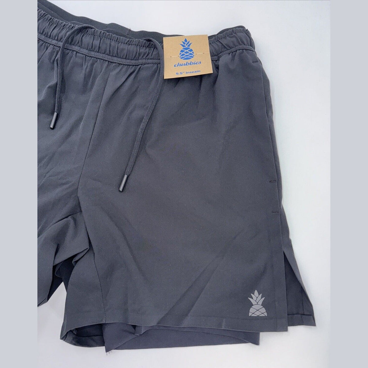$80 Chubbies Men’s The Secret Agents 5.5” Ultimate Training Shorts-Black- Medium