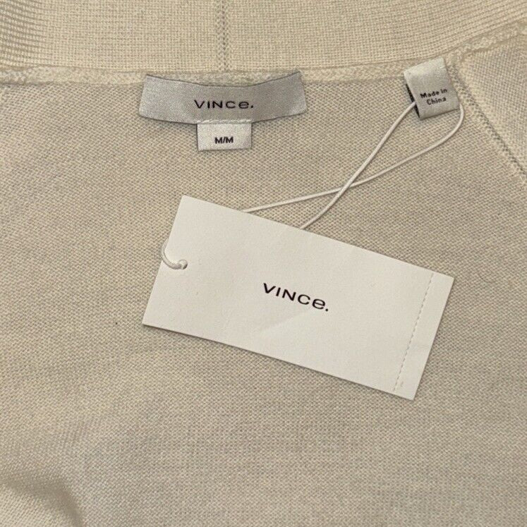 $395 Vince Women’s Drop Shoulder Wool Cardigan Sweater -Ivory- Medium - New