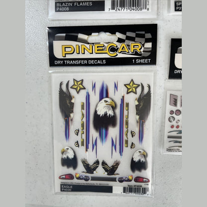 Lot Of 4 PineCar Drag Racer Dry Transfer Decals - P4008,P4030,P312,P4013