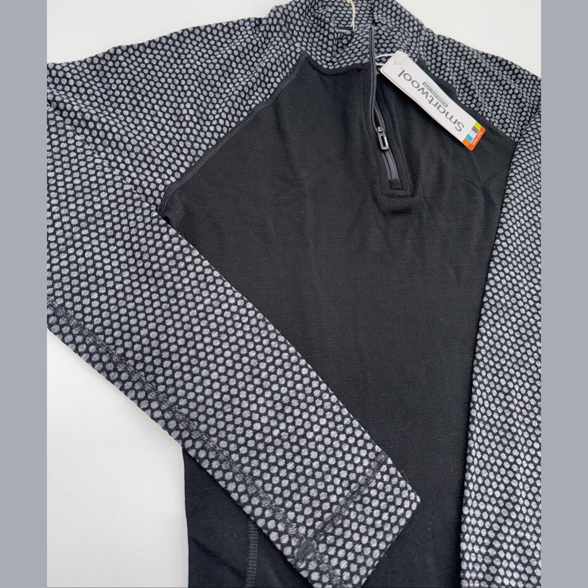 $120 Smartwool Women’s 1/4 Zip Pullover Merino 1/4 Zip-Black Dots - Small -New