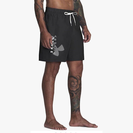 $48 UNDER ARMOUR Men's UA  Big Icon Swim Shorts-Black/Grey -Small-New Tags