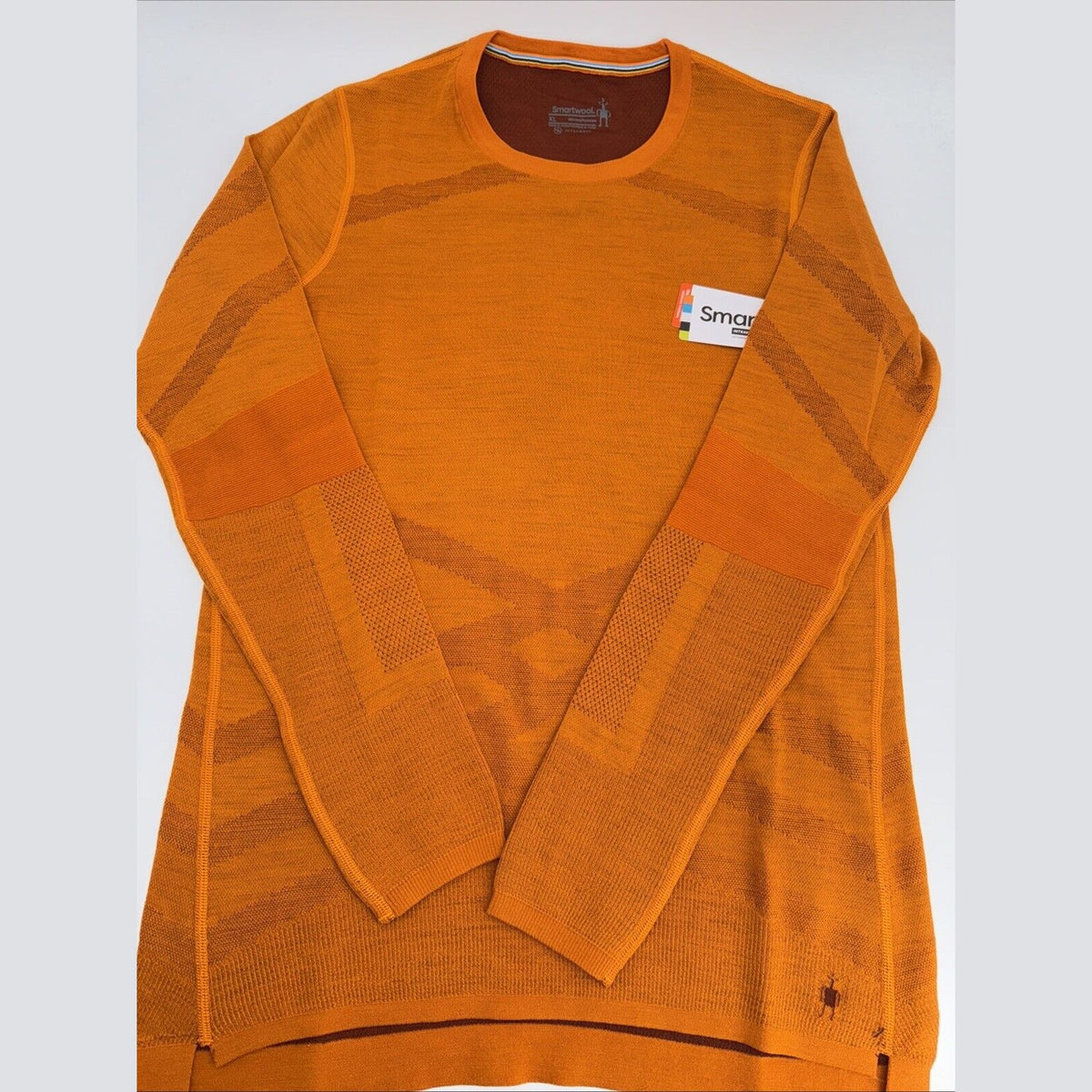 $130 Smartwool Women’s Intraknit Merino Base Layer Crew-Marmalade-Small-New Tag