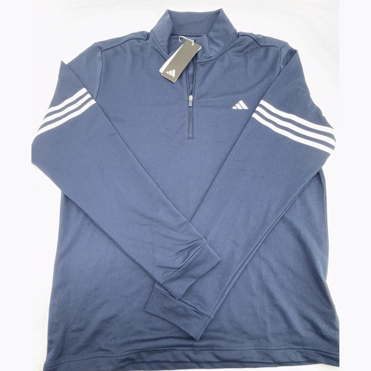 $70 adidas Men’s Adi 3 Stripes Lightweight 1/2 Zip Pullover- Navy - Medium - New