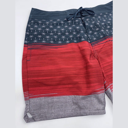 $95 Travis Mathew Men's Murica Fun BoardShorts 8”- Blue Nights- Size: 35”-New