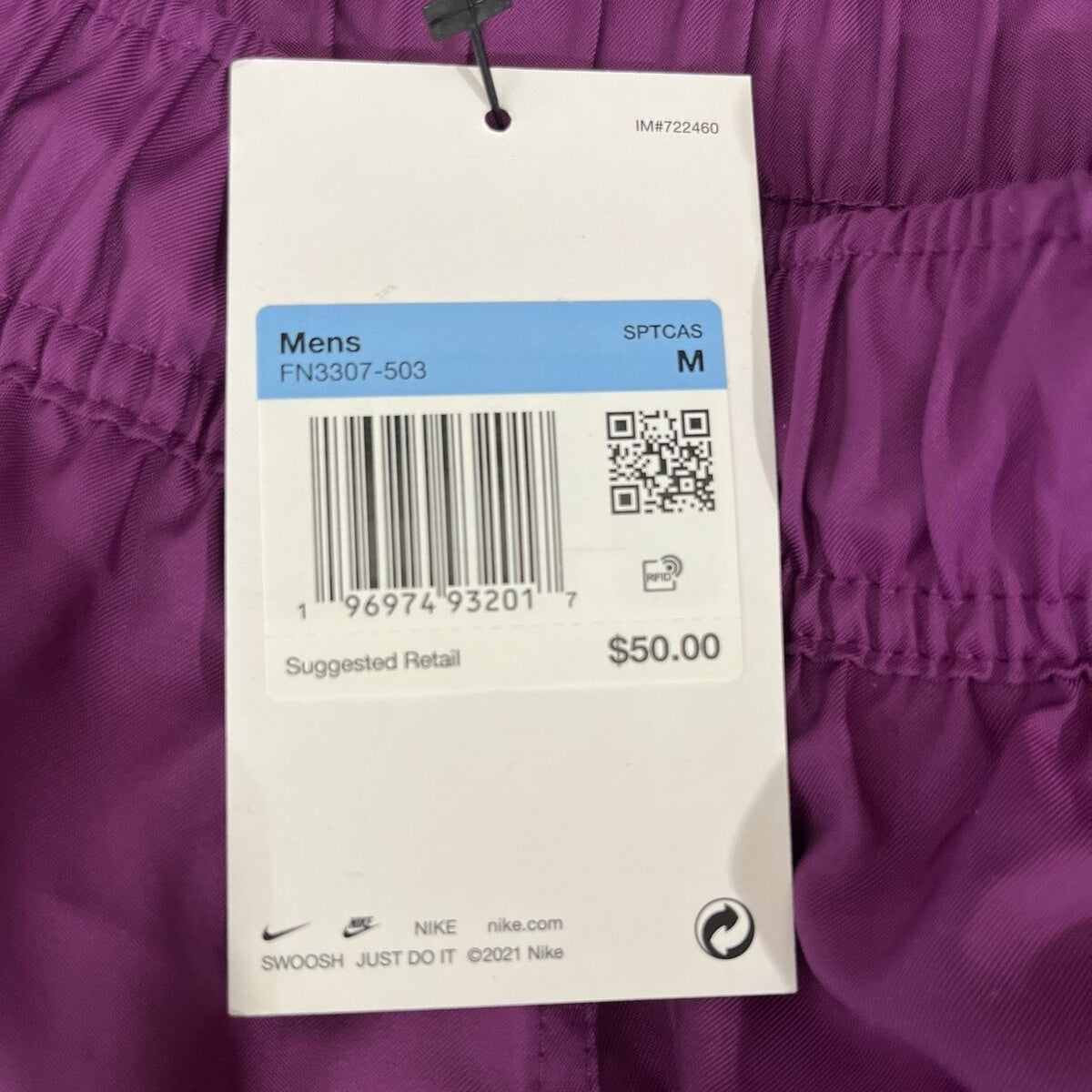 New Arrival* Nike Men’s Woven Lined Flow Shorts FN3307- Purple-Medium-New $50