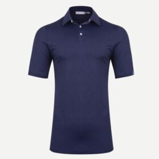 $109 Kjus Men’s Motion Golf Polo Embossed Performance Shirt-Navy-Size: 48/Small
