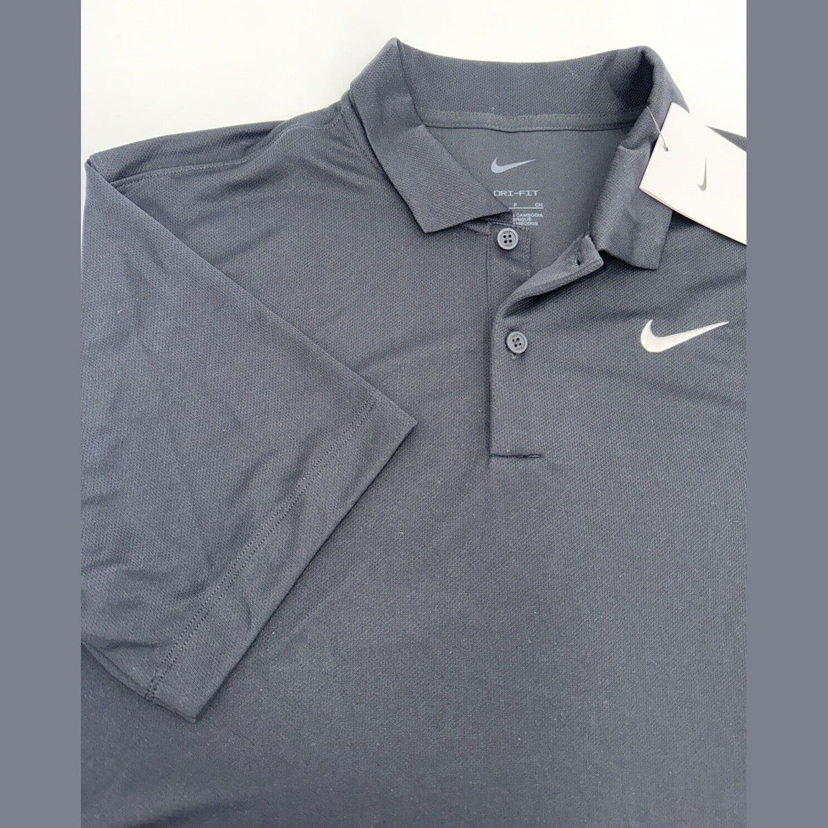 $50 Nike Men's Dri-FIT Short Sleeve Golf Polo Shirt FZ5646 -Black- Small - NEW