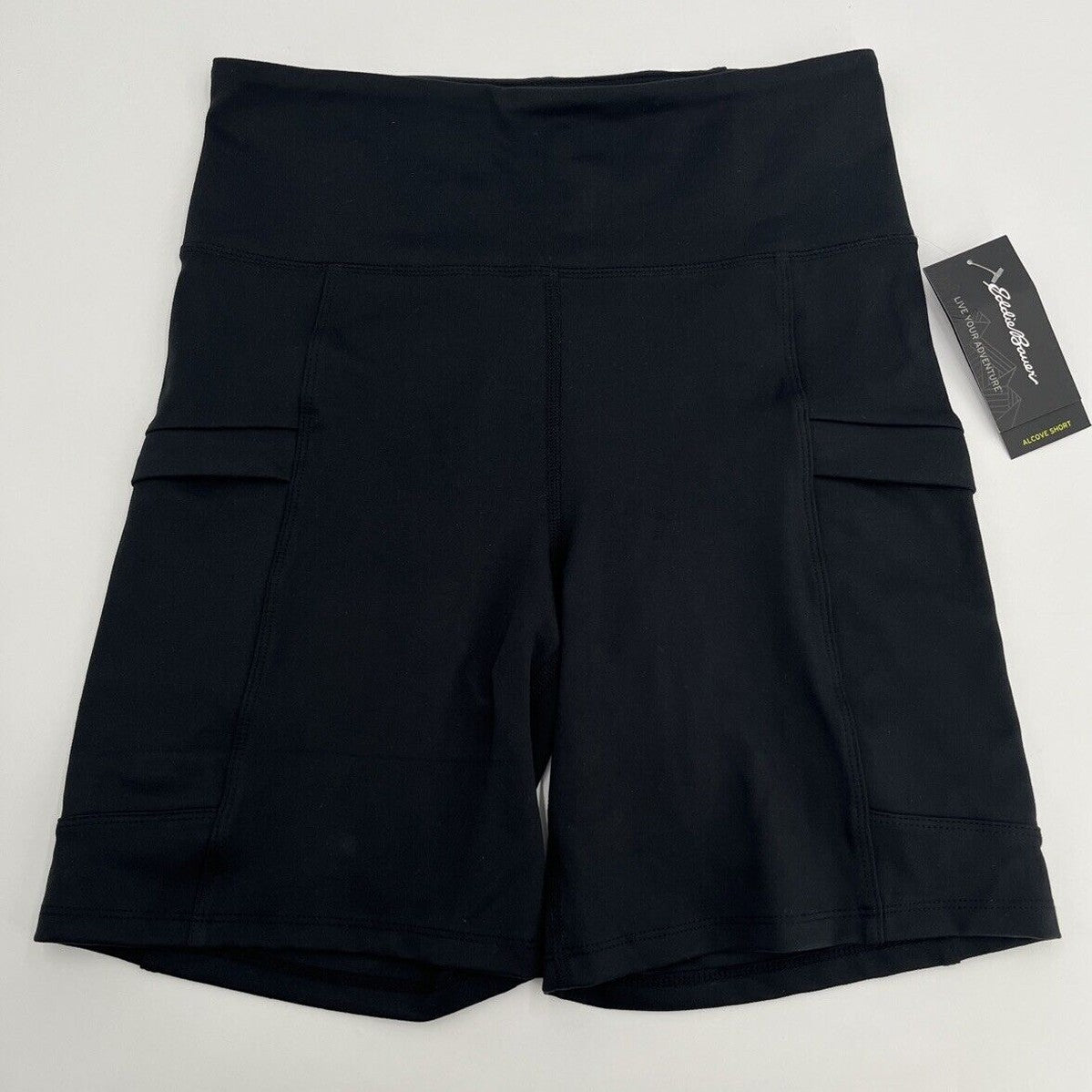 $45 Eddie Bauer Women’s Alcove Compression Shorts- Black-Medium-New Tag