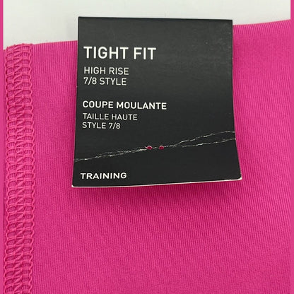 Adidas Woman's Pants Optime Stash Pocket High-Waisted 7/8 Tights-Fuchsia -Small