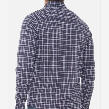 $158 Rhone Men’s Hardy Flannel Shirt Stretch- Blue White Plaids- Small -NEW Tag