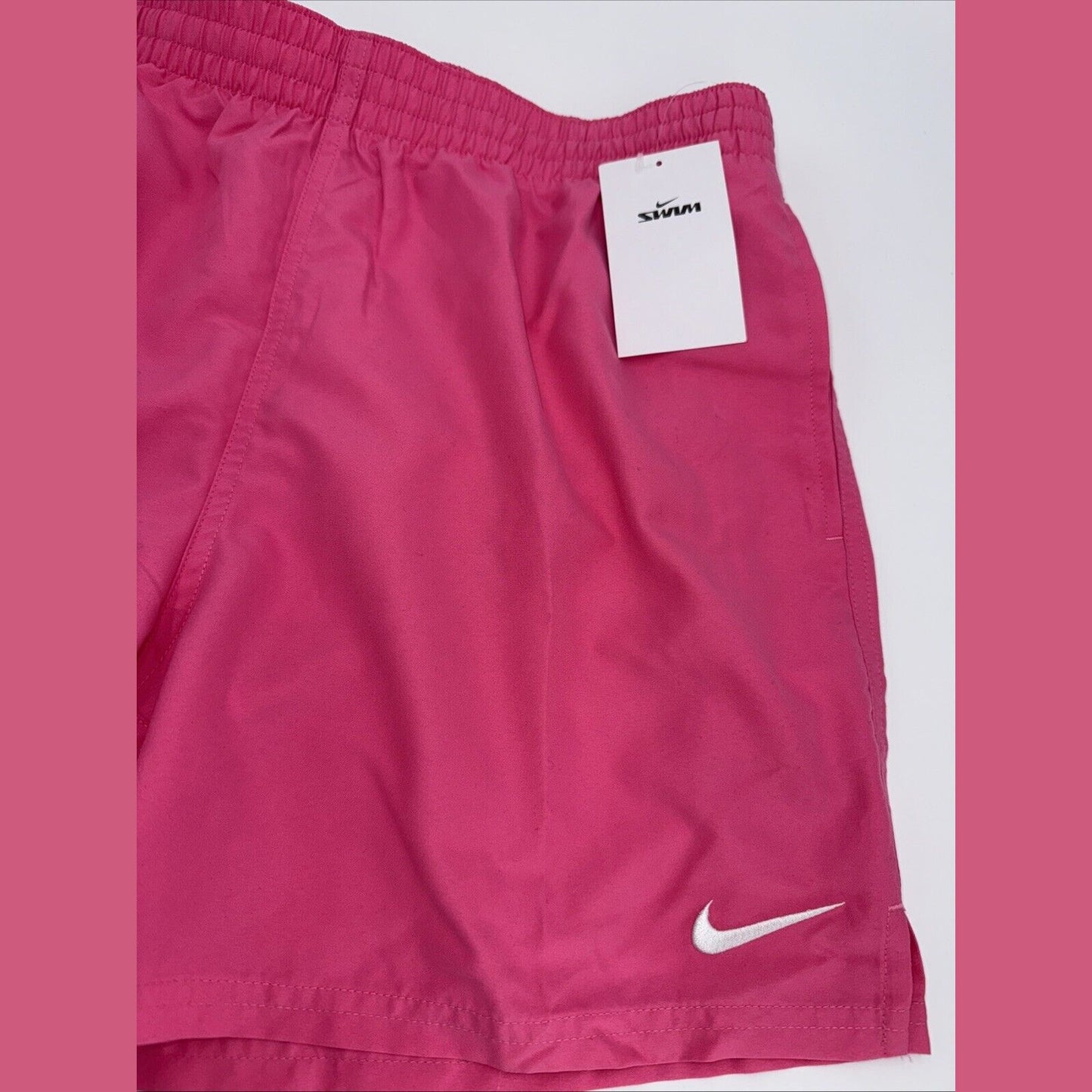 Nike Men's Swoosh Swim Trunks NESSF560-656-  Pink - Medium -NEW- MSRP $50