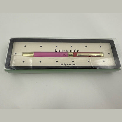 KATE SPADE RED & PINK COLORBLOCK BALLPOINT PEN - New In Gift Box