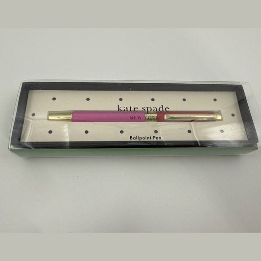 KATE SPADE RED & PINK COLORBLOCK BALLPOINT PEN - New In Gift Box