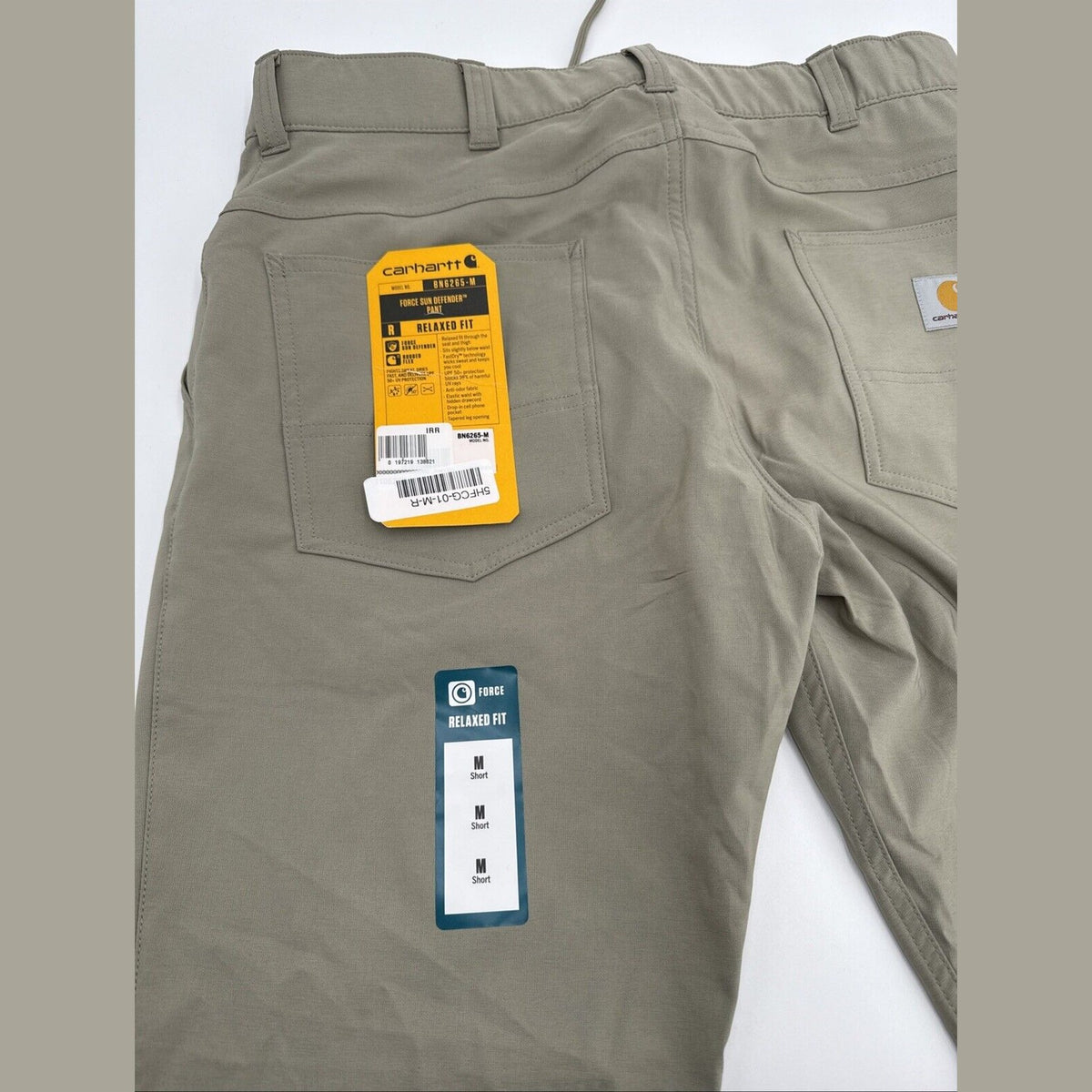$98 Carhartt Men’s Force Sun Defender Lightweight Relaxed Fit Pants-Beige-Medium