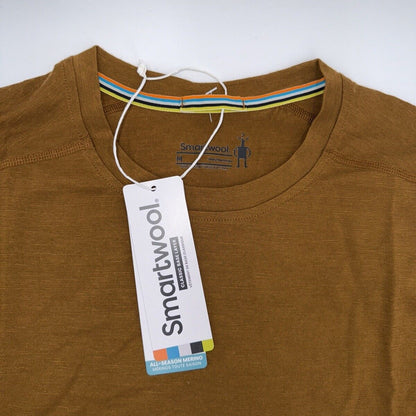 $90 SmartWool Men’s All Season Merino Base Layer Long Slv Shirt-Fox Brown-Medium
