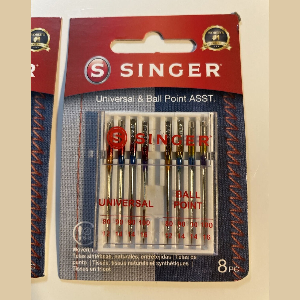 (2) SINGER 04800 Universal Regular Point and Ball Point Sewing Machine 16Needle
