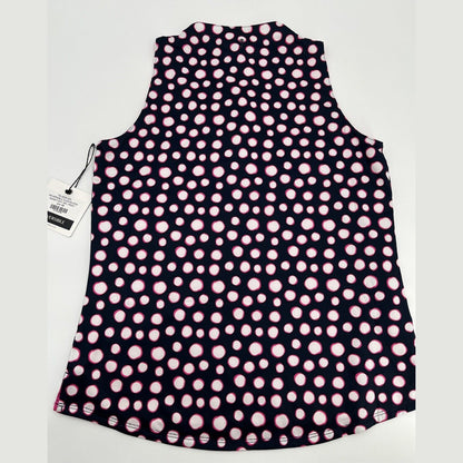 $79 Belyn Key Women’s Dandy Dot Ink Print Reversible Sleeveless -XSmall- New Tag