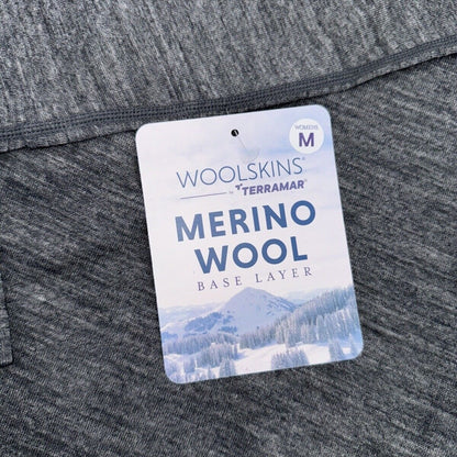$95 Terramar Woolskins 2.0 Merino Wool Base Layer Turtleneck- Grey - Medium-New