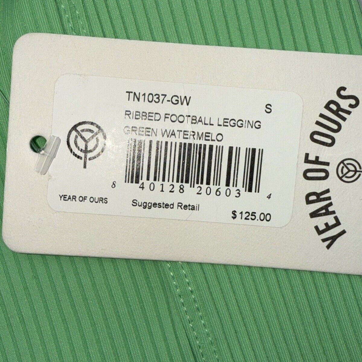 $125 Year of Ours Women’s Ribbed Ribbed Knit Leggings TN1037-GW- Green-Small-NEW