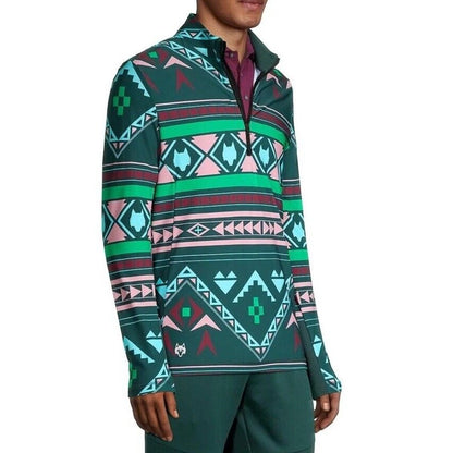$200 Greyson Golf Pullover Sequoia Ghostwolf Print 1/4 Zip-Multicolor-Medium NWT