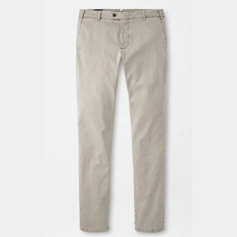 $198 PETER MILLAR Collection Men’s Concorde Garment Dyed Trouser-Khaki-32W 36L
