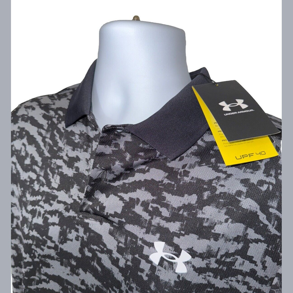 $60 Under Armour Men’s Matchplay Polo Golf Shirt 1377377-Camo Black -Large - New