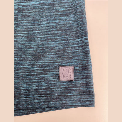 Vintage 1946 Men’s Micro Performance Textured Polo Shirt-Turquoise-Large -New