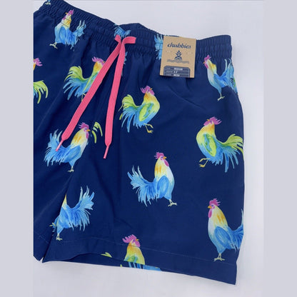 $70 Chubbies The Fowl Plays 5.5" Inseam Swim Trunks- Blue -Medium-New Tag
