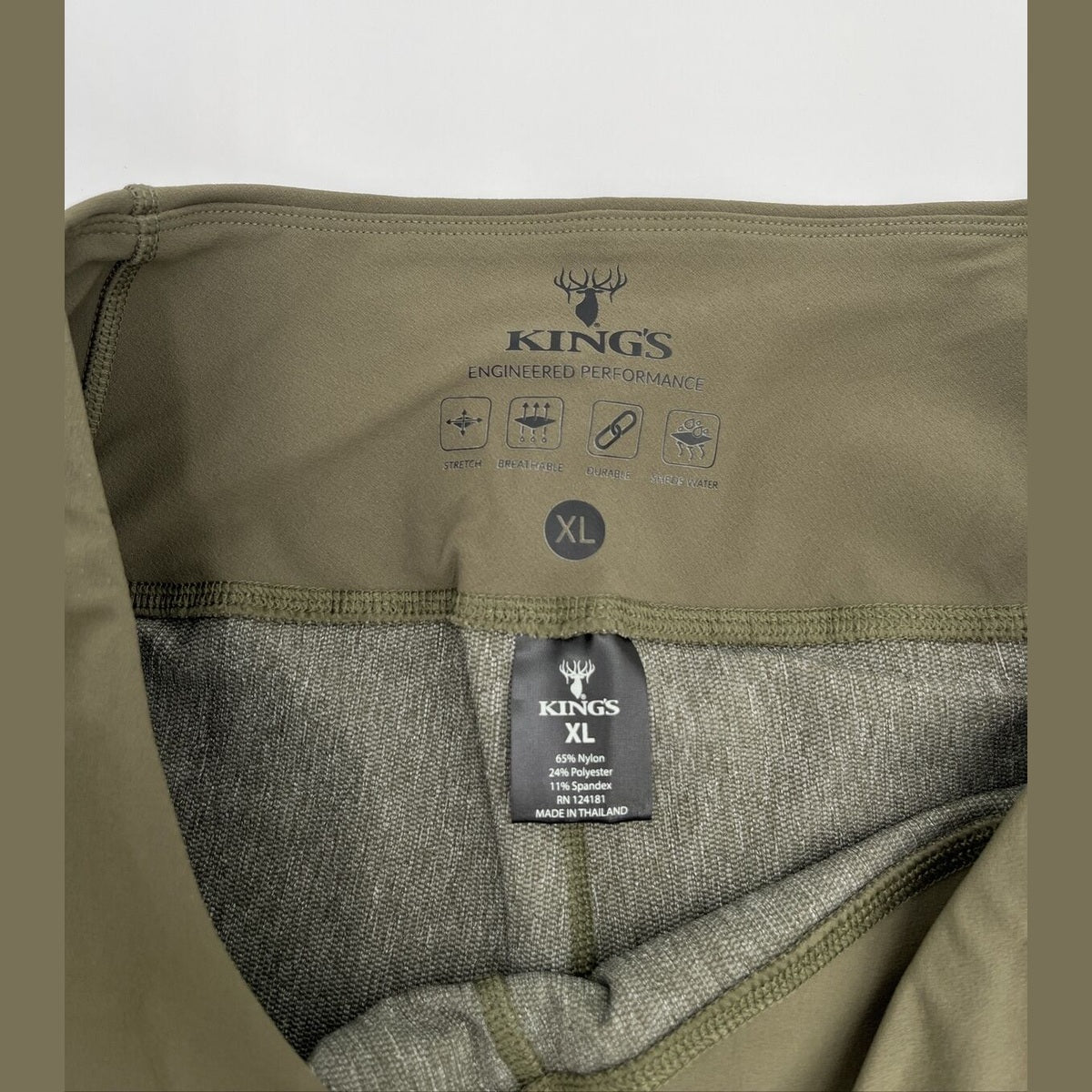 $80 King's Women’s High Waist Freya Leggings Stretch-Leaf Olive-xLarge-New Tags