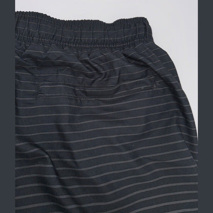 $58 Men's Nike Stripe 9" Swim Trunks- Black/Grey- Small- New with Tag