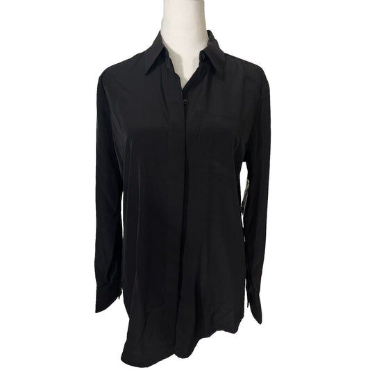 $40 Nine West Women’s Oversized Long Sleeve Button Shirt - Black- Small- New Tag