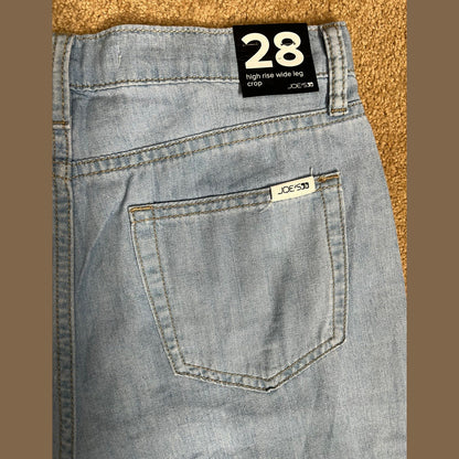 JOE'S Women’s High Rise Wide Leg Crop Jeans-Faithe- Size: 28W 25L-New$195